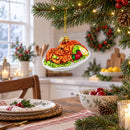 Red Lobster Plate Glass Christmas Ornament