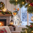 Schnauzer Sitting Pretty Glass Christmas Ornament