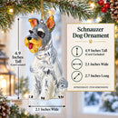 Schnauzer Sitting Pretty Glass Christmas Ornament