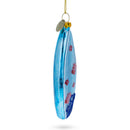 Tropical Vibes Blue Surfboard Glass Christmas Ornament