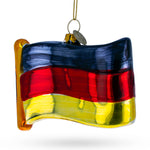 Waving Flag of Germany Glass Christmas Ornament