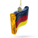 Waving Flag of Germany Glass Christmas Ornament