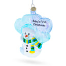 Snowman Celebrating Baby's First Christmas Glass Ornament