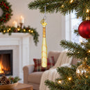 Classic Baseball Bat Glass Christmas Ornament