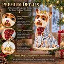 Yorkshire Terrier Glass Christmas Ornament