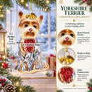 Yorkshire Terrier Glass Christmas Ornament