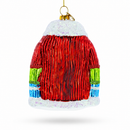 Jacket With Santa and Reindeer Glass Christmas Ornament