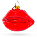 Red Lips Blown Glass Christmas Ornament