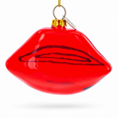 Red Lips Glass Christmas Ornament