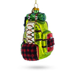 Globetrotter's Travel Backpack Glass Christmas Ornament