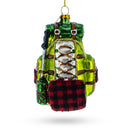 Globetrotter's Travel Backpack Glass Christmas Ornament