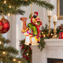 Wiseman Riding a Camel Glass Christmas Ornament