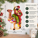 Wiseman Riding a Camel Glass Christmas Ornament