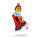 Festive Snow Maiden in Red Blown Glass Christmas Ornament