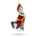 Festive Snow Maiden in Red Blown Glass Christmas Ornament