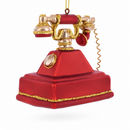 Retro Telephone Glass Christmas Ornament