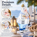 Sailor Santa with Anchor Glass Christmas Ornament