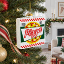 Takeout Pizza Box Glass Christmas Ornament