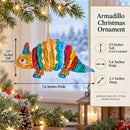 Armadillo Glass Christmas Ornament