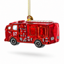 Gleaming Firetruck Glass Christmas Ornament