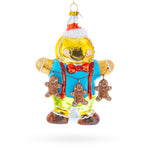 Jolly Gingerbread Man Blown Glass Christmas Ornament