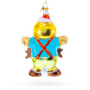 Jolly Gingerbread Man Blown Glass Christmas Ornament