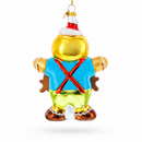Jolly Gingerbread Man Glass Christmas Ornament