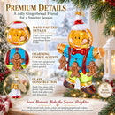 Jolly Gingerbread Man Glass Christmas Ornament