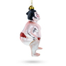 Sumo Wrestler Glass Christmas Ornament