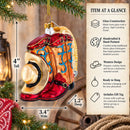 Cowboy Boots and Hat Glass Christmas Ornament