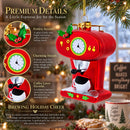 Vintage Red Espresso Machine Glass Christmas Ornament