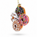 Festively Decorated Donuts Glass Christmas Ornament