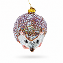 Sparkling Hedgehog Glass Christmas Ornament