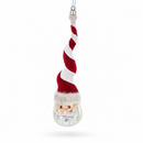 Santa with Quirky Twisted Hat Glass Christmas Ornament