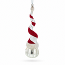 Santa with Quirky Twisted Hat Glass Christmas Ornament