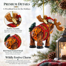 Moose with Twinkling Lights Glass Christmas Ornament