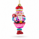 Nutcracker with Cupcake Glass Christmas Ornament