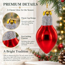 Red Festive Light Bulb Glass Christmas Ornament
