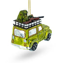Off-Road Safari Adventure Vehicle Glass Christmas Ornament