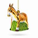 Donkey with Festive Decorations Glass Christmas Ornament