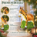 Donkey with Festive Decorations Glass Christmas Ornament