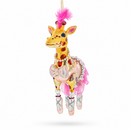 Twirling Giraffe Ballerina Glass Christmas Ornament