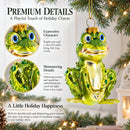 Shimmering Frog Glass Christmas Ornament