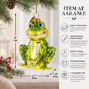 Shimmering Frog Glass Christmas Ornament