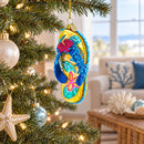 Beaded Flip Flops Glass Christmas Ornament