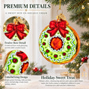 Frosted Green Donut Glass Christmas Ornament