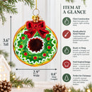 Frosted Green Donut Glass Christmas Ornament
