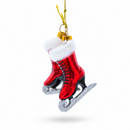 Red Skates Glass Christmas Ornament