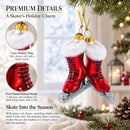 Red Skates Glass Christmas Ornament