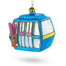 Mountain Bliss Ski Gondola Blown Glass Christmas Ornament